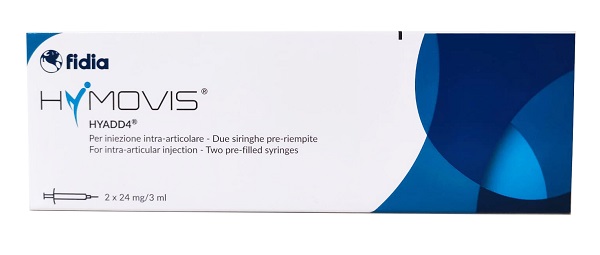 SIRINGA INTRA-ARTICOLARE PRERIEMPITA HYMOVIS HYADD4 ESADECILLAMIDE ACIDO IALURONICO 24MG/3ML 2 PEZZI DA 3 ML NON STERILIZZATO A ETO - farmacia187.it