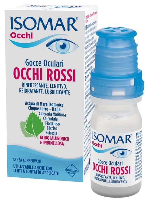 ISOMAR OCCHI ROSSI GOCCE OCULARI ACIDO IALURONICO 0,20% 10 ML - farmacia187.it