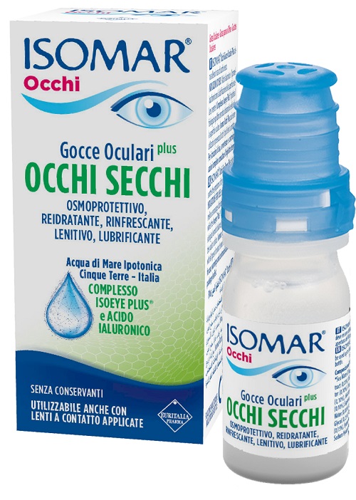 ISOMAR OCCHI SECCHI PLUS GOCCE OCULARI ACIDO IALURONICO 0,20% 10 ML - farmacia187.it