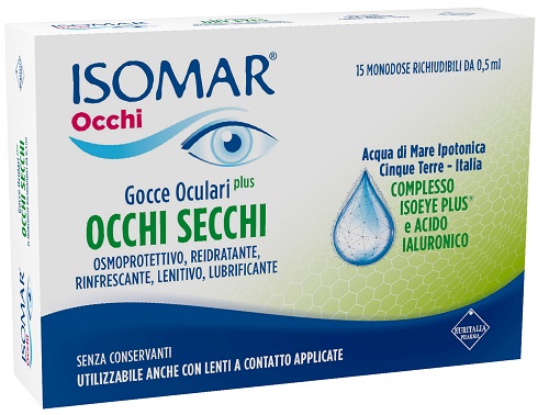 ISOMAR OCCHI SECCHI PLUS GOCCE OCULARI ACIDO IALURONICO 0,25% 15 FLACONCINI - farmacia187.it