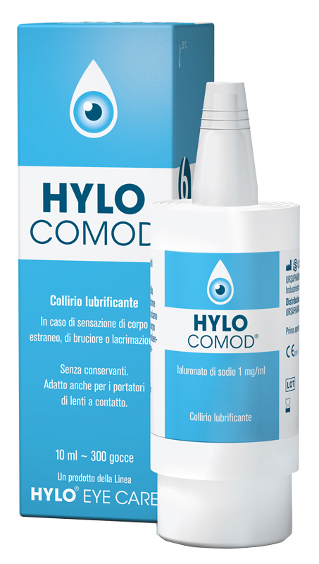 HYLO-COMOD GOCCE OCULARI IALURONATO DI SODIO 0,1% FLACONCINO 10 ML - farmacia187.it