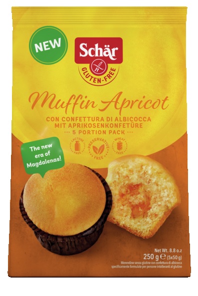 SCHAR MUFFIN APRICOT 5 PEZZI DA 50 G - farmacia187.it