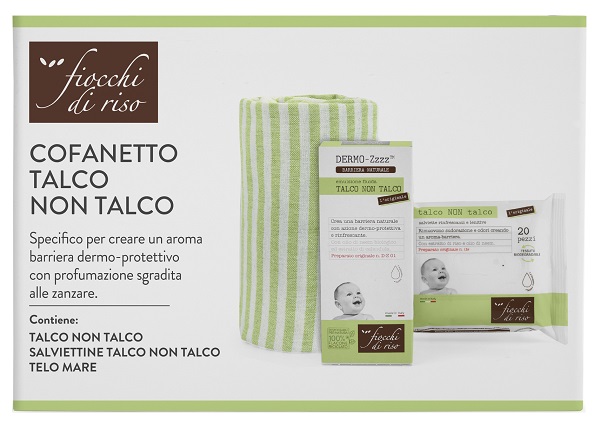 FIOCCHI DI RISO COFANETTO TALCO NON TALCO 1 EMULSIONE TALCO NON TALCO 120 ML + 1 SALVIETTE TALCO NON TALCO + 1 TELO MARE - farmacia187.it