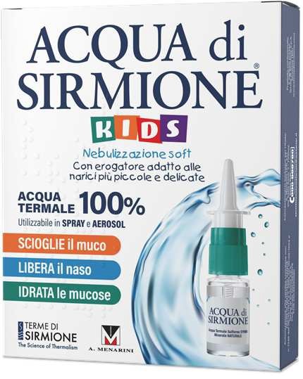 ACQUA DI SIRMIONE KIDS NEBULIZZAZIONE SOFT ACQUA TERMALE 100% 6 FLACONCINI PLURIDOSE DA 15 ML - farmacia187.it
