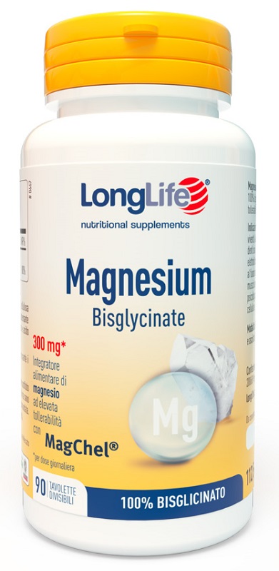 LONGLIFE MAGNESIUM BISGLYCINATE 90 TAVOLETTE DIVISIBILI SENZA GLUTINE - farmacia187.it