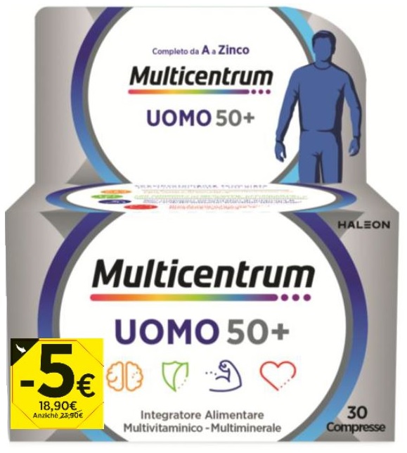MULTICENTRUM UOMO 50+ 30 COMPRESSE PROMO 2026 - farmacia187.it