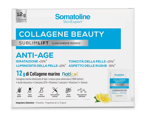 SOMATOLINE COLLAGENE BEAUTY SUBLIMLIFT 10 BUSTINE GUSTO LIMONE SENZA GLUTINE SENZA LATTOSIO - farmacia187.it