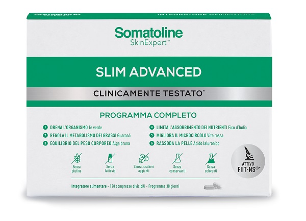 SOMATOLINE SLIM ADVANCED 120 COMPRESSE SENZA GLUTINE SENZA LATTOSIO - farmacia187.it