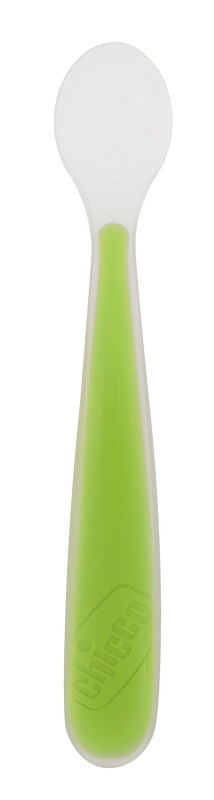 CHICCO SOFTLY SPOON CUCCHIAIO MORBIDO IN SILICONE VERDE 6M+ - farmacia187.it