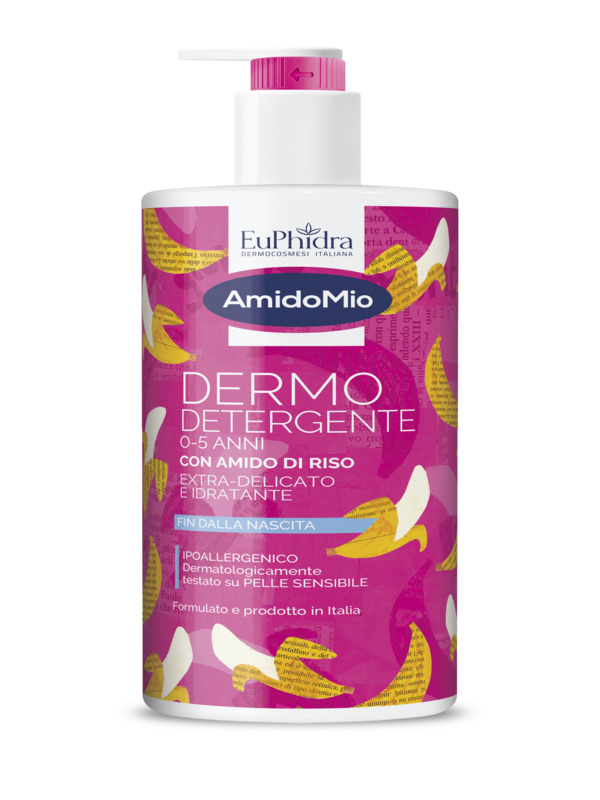 AMIDOMIO DERMO DETERGENTE 0/5 ANNI CON AMIDO DI RISO EXTRA DELICATO E IDRATANTE FIN DALLA NASCITA IPOALLERGENICO 750 ML - farmacia187.it