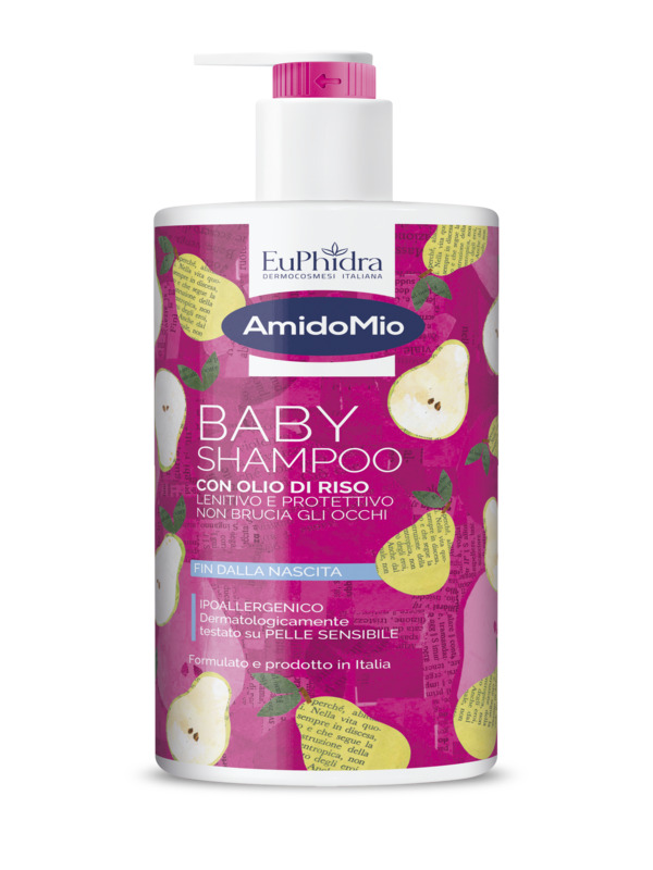 AMIDOMIO BABY SHAMPOO CON OLIO DI RISO LENITIVO E PROTETTIVO NON BRUCIA GLI OCCHI FIN DALLA NASCITA IPOALLERGENICO 750 ML - farmacia187.it