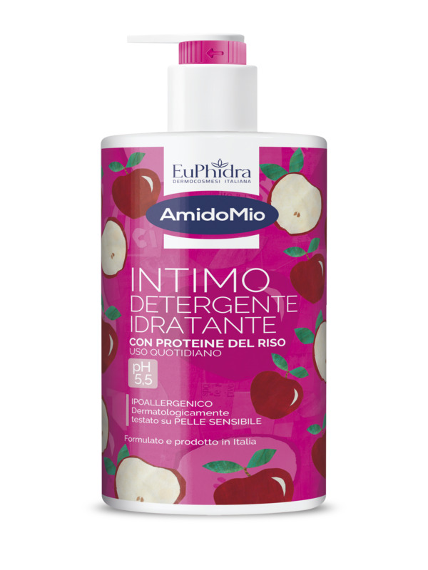 AMIDOMIO INTIMO DETERGENTE IDRATANTE CON PROTEINE DEL RISO USO QUOTIDIANO PH 5,5 IPOALLERGENICO 750 ML - farmacia187.it