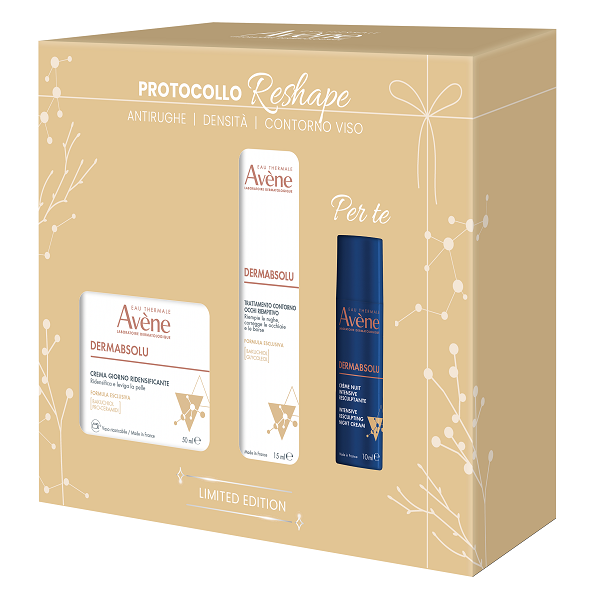 EAU THERMALE AVENE DERMABSOLU COFANETTO NATALE 2026 RESHAPE CREMA GIORNO RIDENSIFICANTE 50 ML+TRATTAMENTO CONTORNO OCCHI RIEMPITIVO 15 ML+INTENSIVE RESCULPTING NIGHT CREAM 10 ML - farmacia187.it