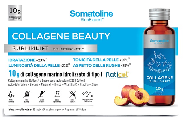 SOMATOLINE COLLAGENE BEAUTY SUBLIMLIFT 10 SHOT 50 ML GUSTO PESCA SENZA GLUTINE SENZA LATTOSIO CON EDULCORANTI - farmacia187.it